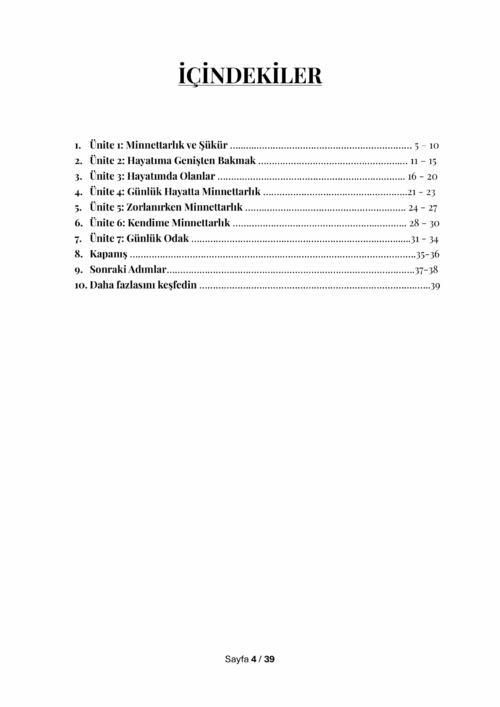 içindekiler
